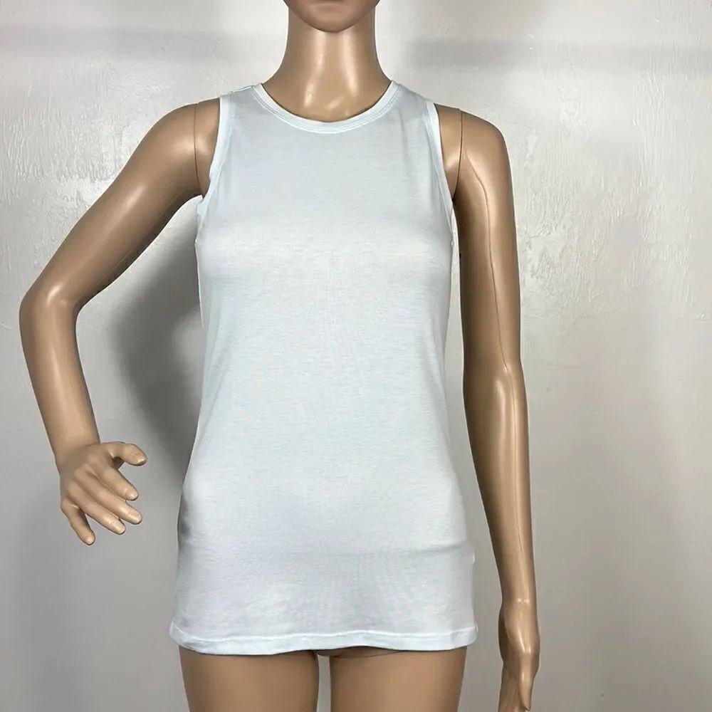 Athleta Pale Blue High Low Hem Crew Neck Tank Top Size XXS